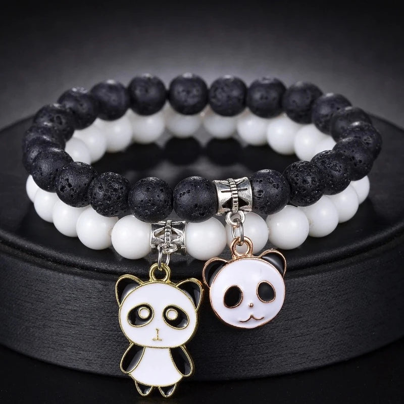 Duo de Bracelets Panda Blanc Et Noir