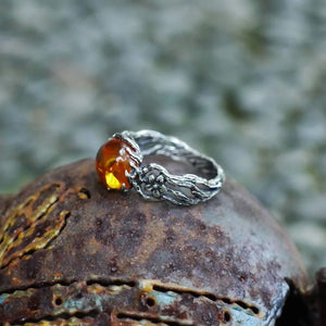 Bague Anneau Fleurs et Perle Style Rétro