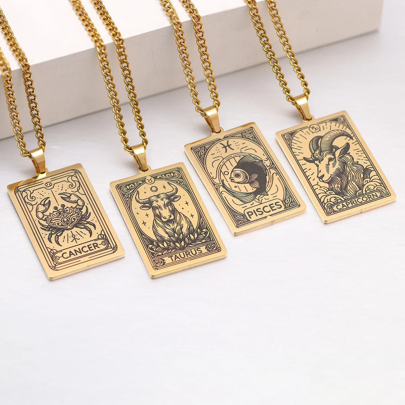 Collier avec Joli Pendentif Signe du Zodiaque Astrologique