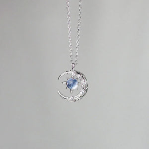 Collier pour Femme Pendentif Etoile et Lune argent