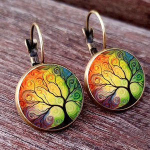 Boucles d'Oreilles Pendantes Arbre de Vie style 3