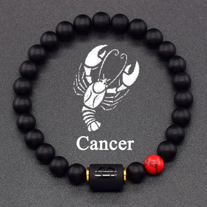 Bracelet Noir Signe du Zodiaque Astro Noir 12 Constellations cancer