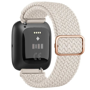 Bracelet Super Élastique Montre Fitbit Versa 1 Versa 2 Versa Lite blanc crème