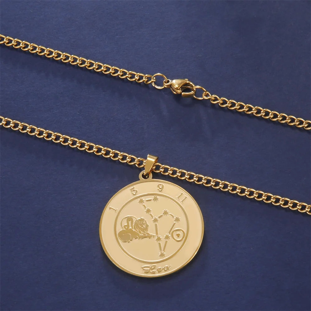 Collier avec Pendentif Signe du Zodiaque Astrologique Homme ou Femme
