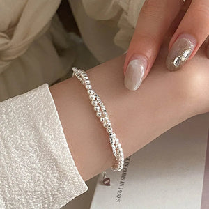 Elégant Bracelet Gourmette en Perles pour Femme