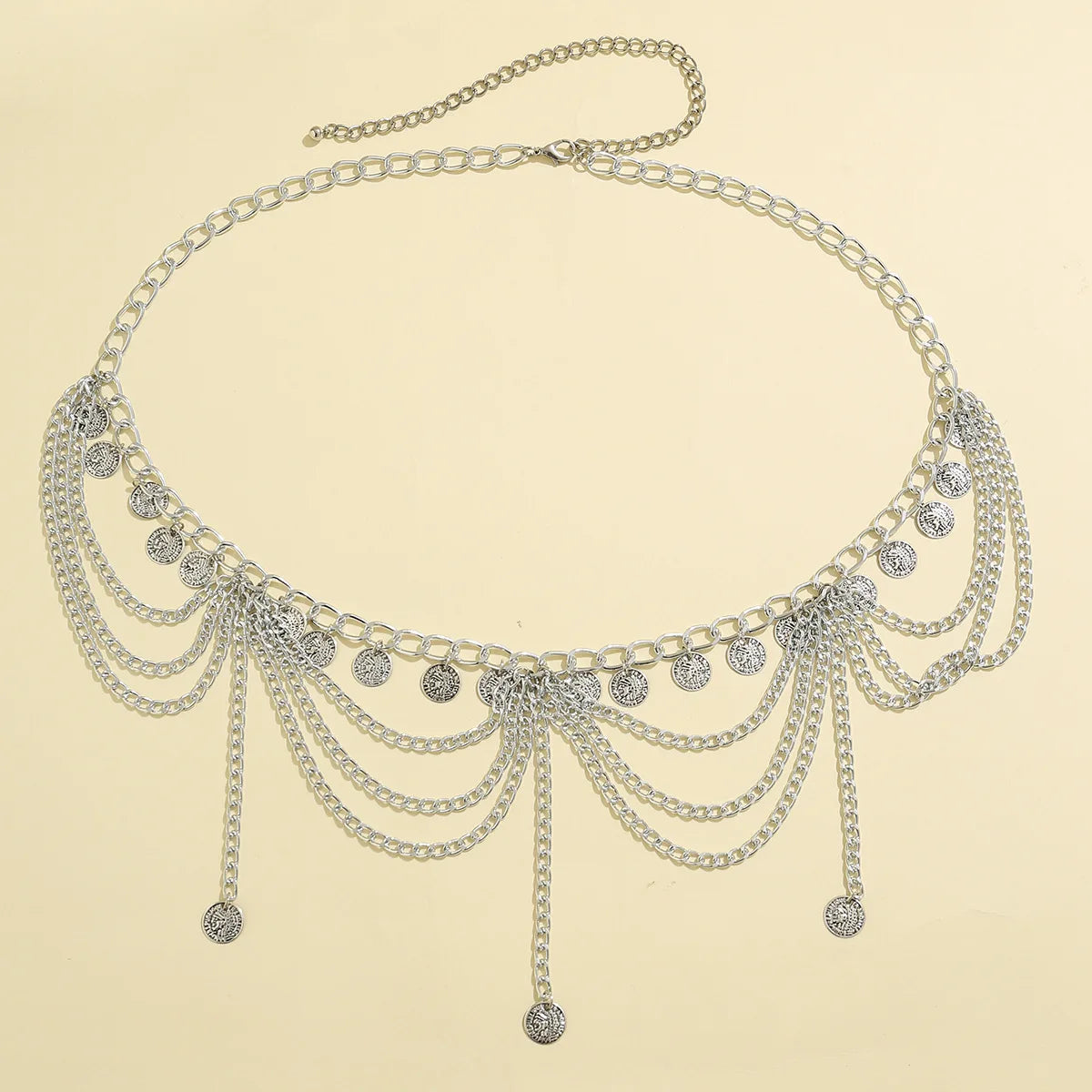 Chaîne de hanche style oriental - bijou de taille et ventre pour femme argent