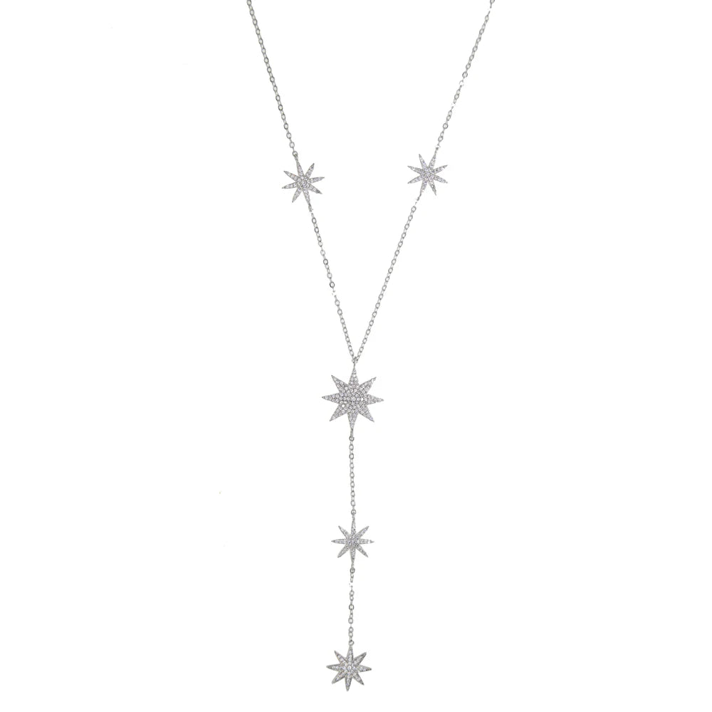 Collier en Y - chaîne de décolleté étoile pour femme argent