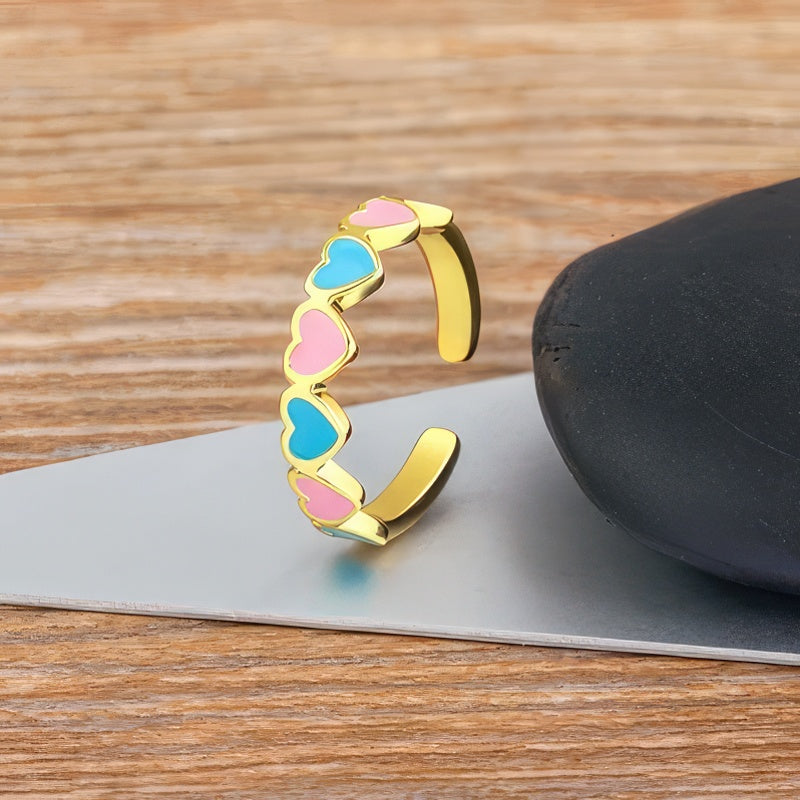 Ring 6 Hjerter Ring Kvinde Guld 