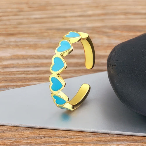 Ring 6 Hjärtan Ring Kvinna Guld 