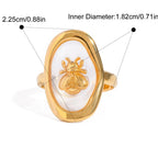 Wide bee ring for women