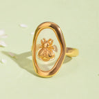 Wide bee ring for women