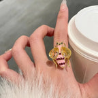 Pink women's bee ring