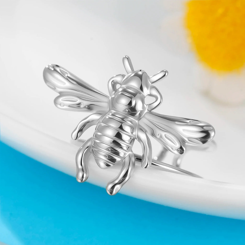 Bee ring for women silver