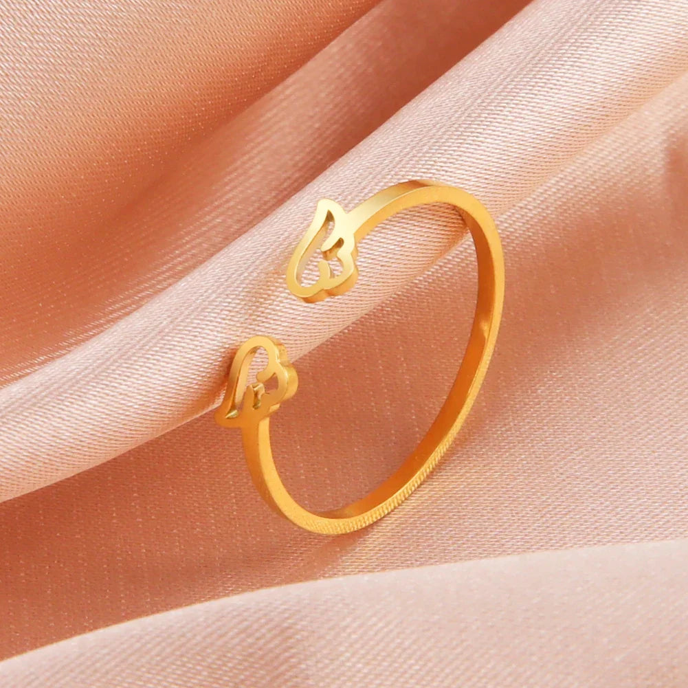 Women's angel wings ring gold