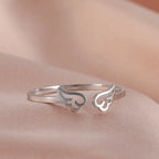Women's angel wings ring silver