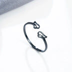 Women's angel wings ring black