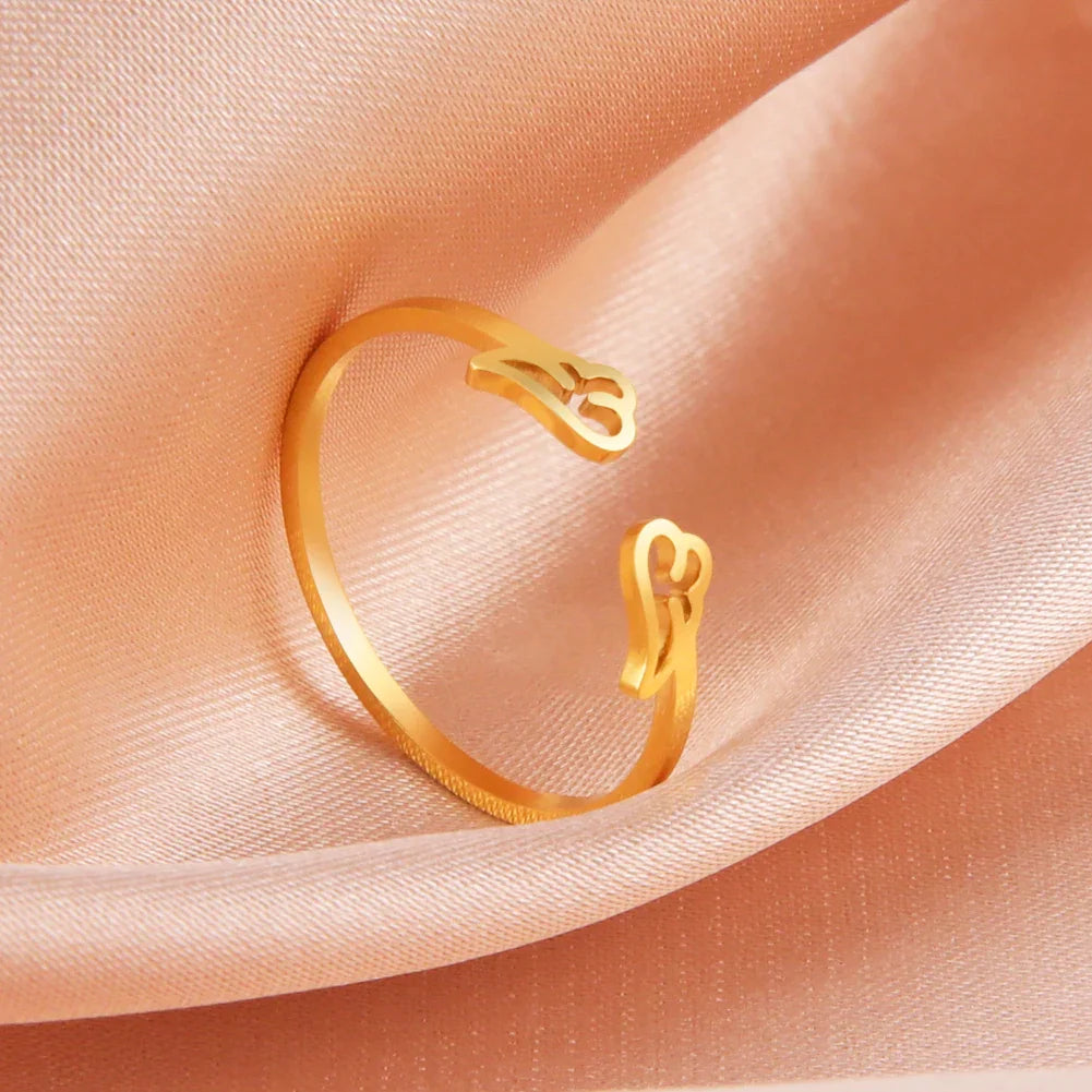 Women's angel wings ring gold