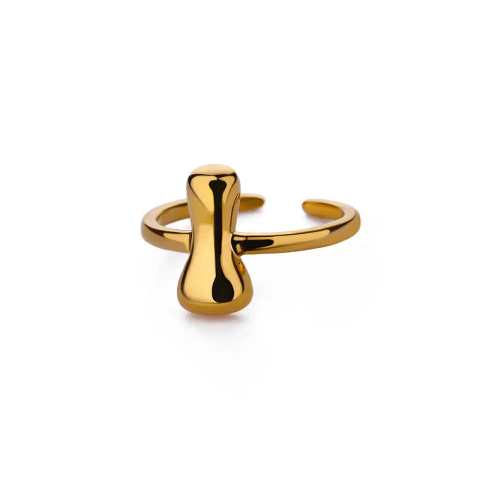 Adjustable personalized ring with initial i