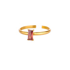 Bague ajustable avec pierre de naissance rectangulaire juillet