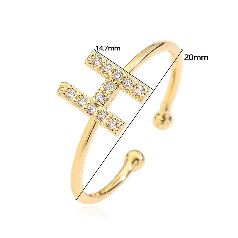 Custom adjustable ring with initial