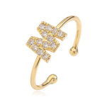 Verstelbare gepersonaliseerde ring met initiaal m