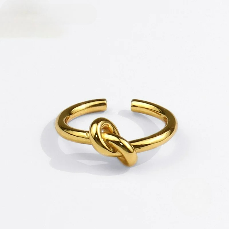 Adjustable knot ring gold