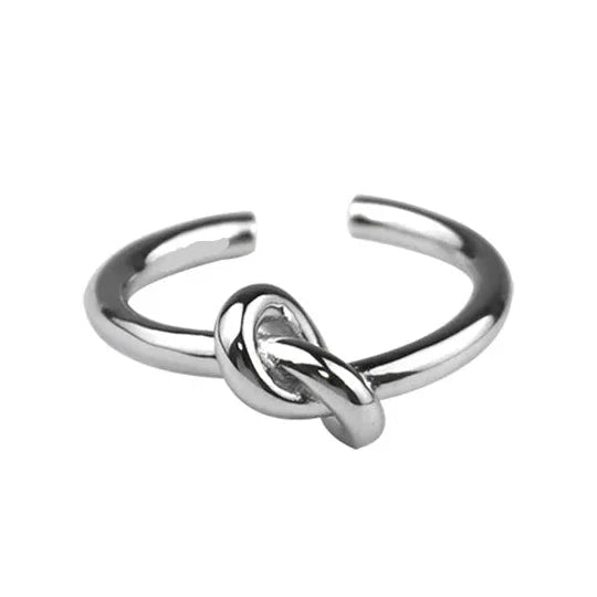 Adjustable knot ring silver