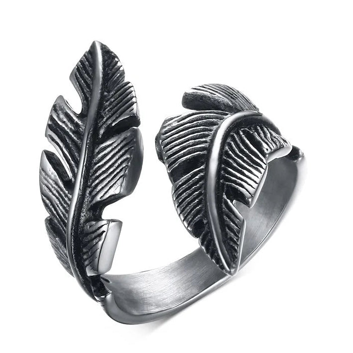 Verstellbarer Ring mit silberner Feder