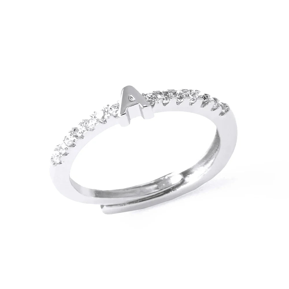 Bague ajustable pour femme avec initiale - lettre