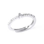 Bague ajustable pour femme avec initiale - lettre