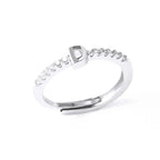 Bague ajustable pour femme avec initiale - lettre