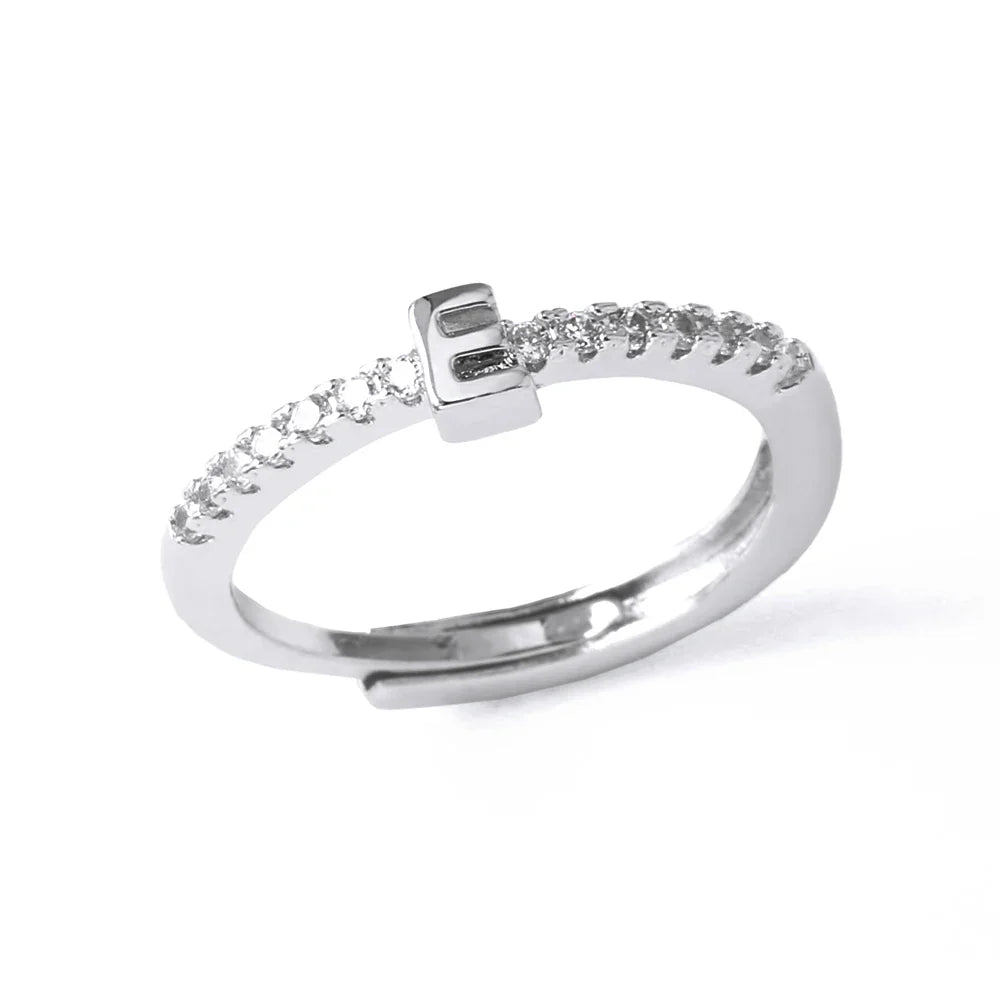 Adjustable women's ring with initial - letter 