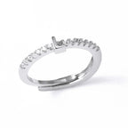 Bague ajustable pour femme avec initiale - lettre