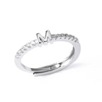 Bague ajustable pour femme avec initiale - lettre