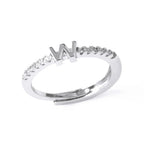 Bague ajustable pour femme avec initiale - lettre