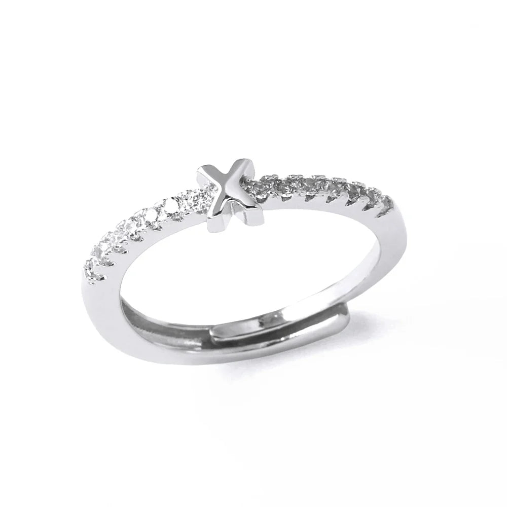 Adjustable women's ring with initial - letter 