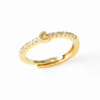 Bague ajustable pour femme avec initiale - lettre