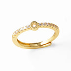 Bague ajustable pour femme avec initiale - lettre