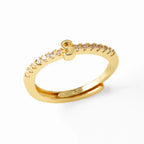 Bague ajustable pour femme avec initiale - lettre