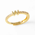 Bague ajustable pour femme avec initiale - lettre