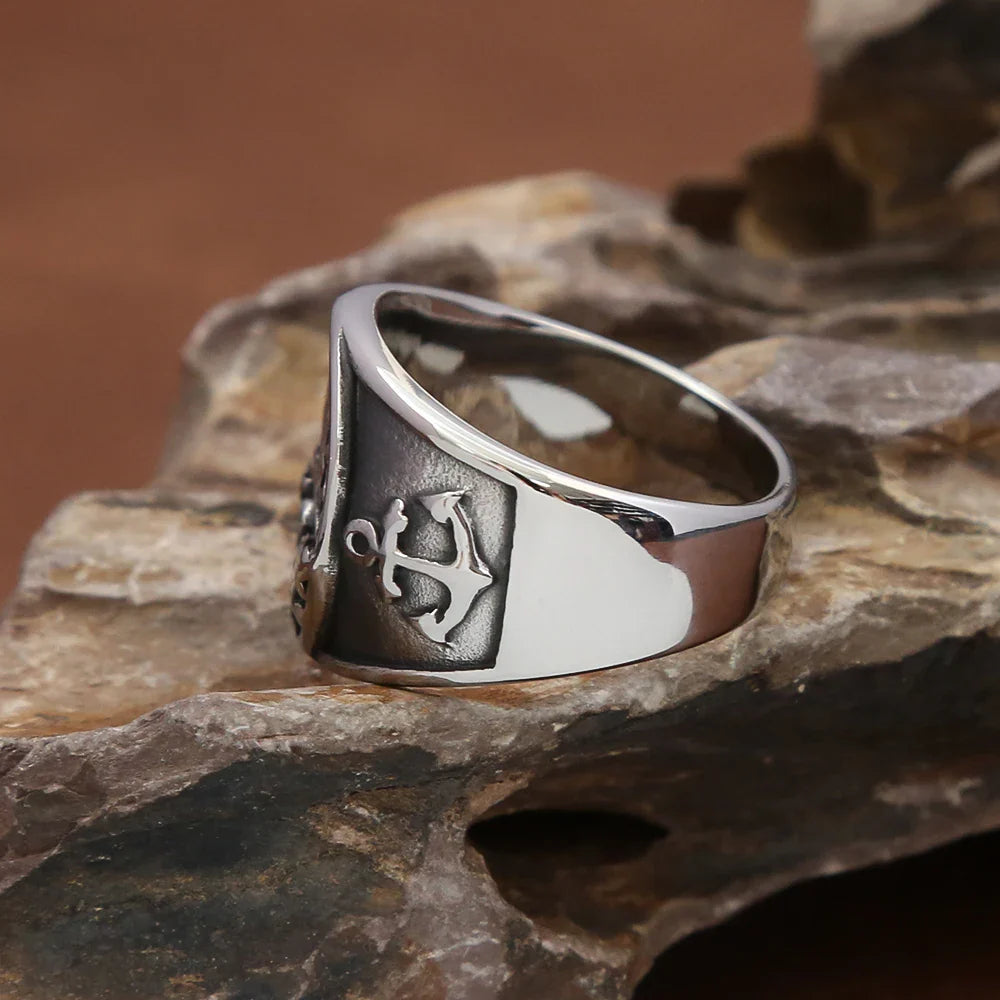 Bague ancre et bateau