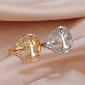 Bague Anneau Arbre de Vie pour Femme Or et Argent