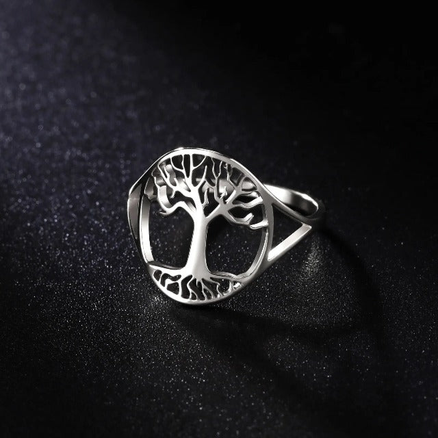 Ring Lebensbaum für Damen Silber