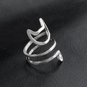 Bague Anneau Chat Argent