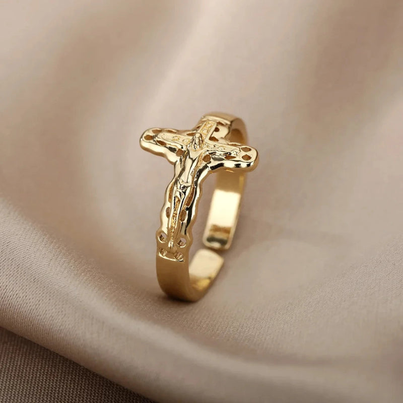 Bague Anneau Chrétienne Jésus pour Femme