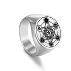 Bague Anneau Cube de Métatron argent a