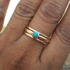 Bague Anneau Ethniques avec Pierre Turquoise or
