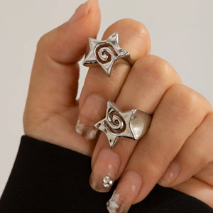 Bague Anneau Etoile Pentagonale argent