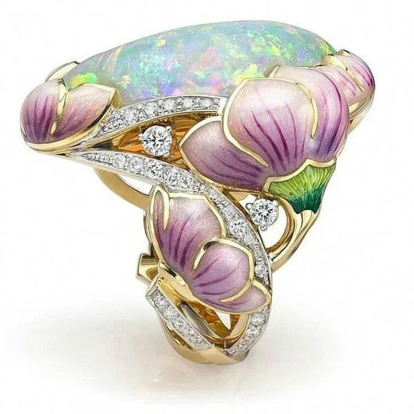 Anello con Grande Fiore di Lavanda