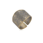 Bague Anneau Homme Cube de Métatron or